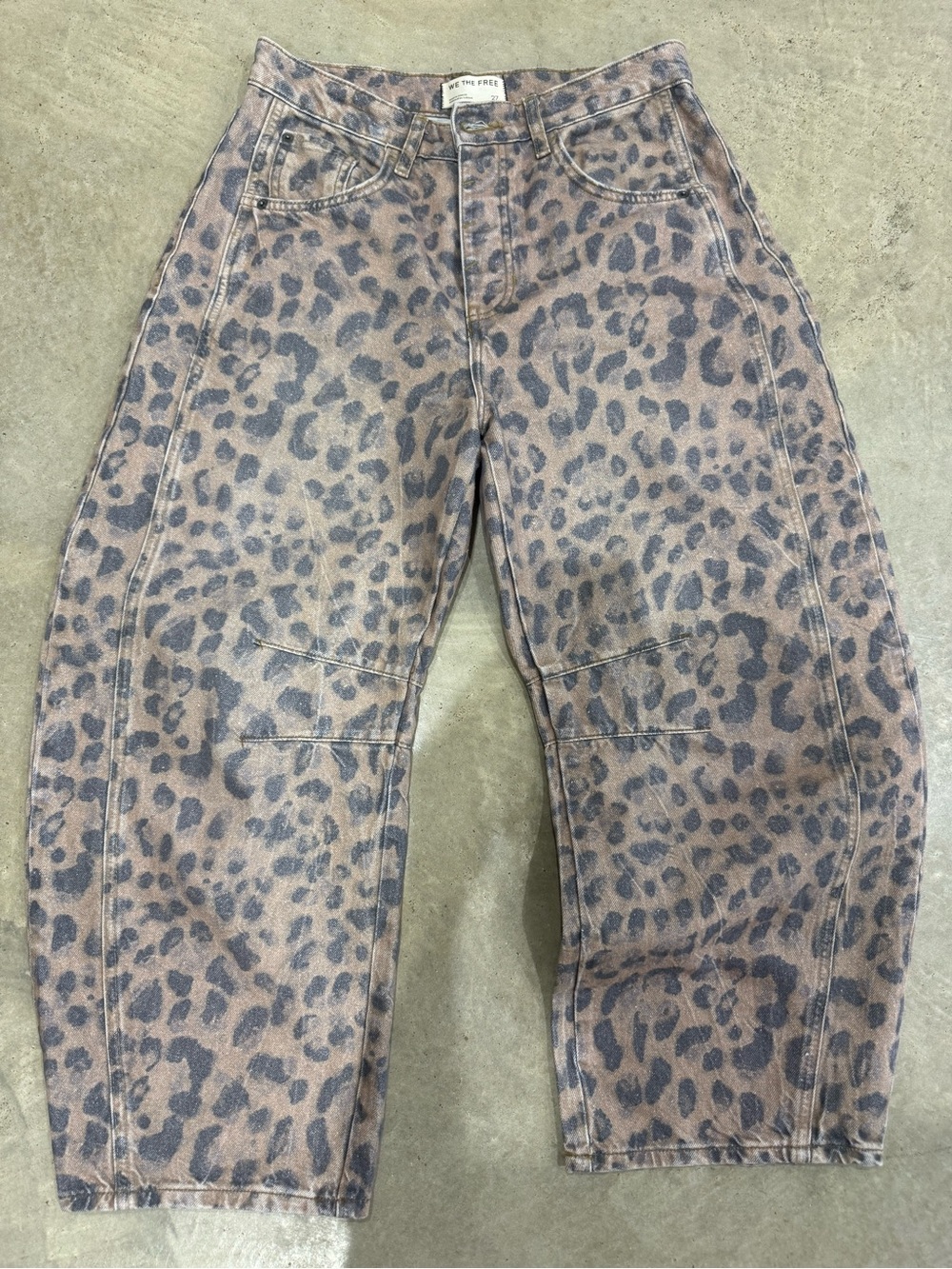 We The Free Leopard Print Boyfriend Jeans - Brown/Black